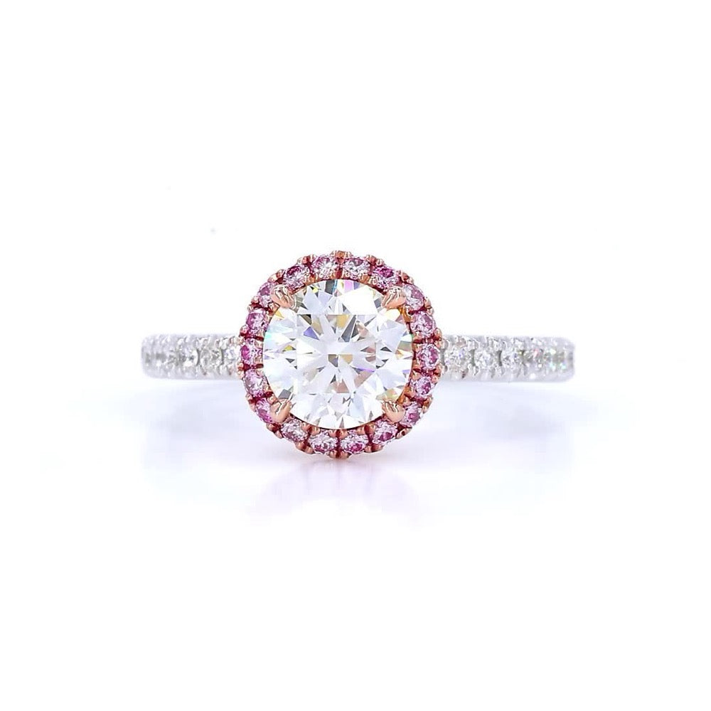 18K白金 1.01ct 粉紅鑽戒指