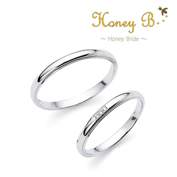 Honey B Orange Wedding Band Pair