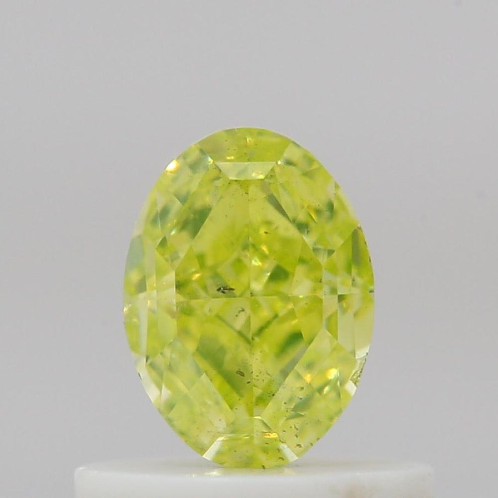 GIA 彩鑽 黃鑽 0.58ct Fancy Intense Green-yellow
