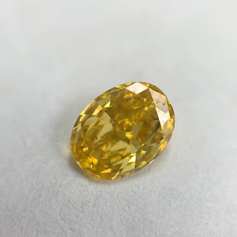 GIA 彩鑽 黃鑽 0.45ct Fancy Vivid Orangy Yellow