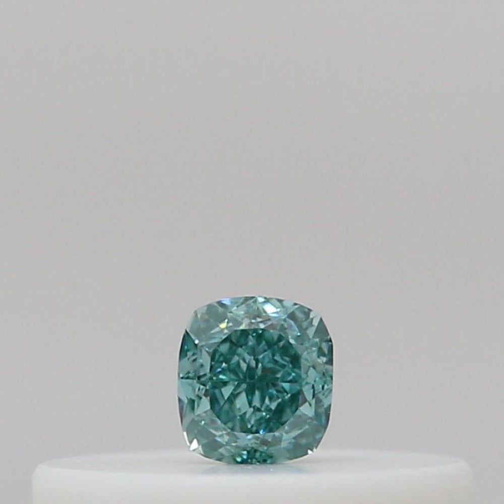 GIA 彩鑽 綠鑽 0.07ct Fancy Vivid Bluish Green