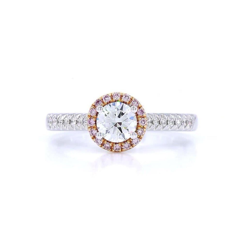 18K白金 0.46ct 粉紅鑽戒指