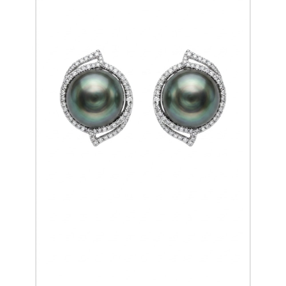 18K White Gold Pearl Earrings