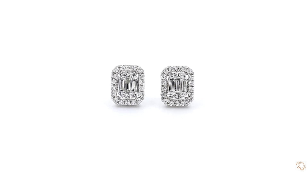 18K白金 0.19ct 鑽石耳環