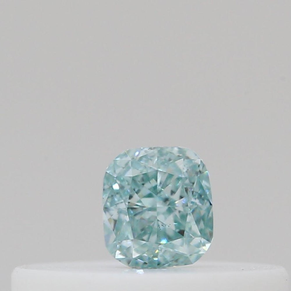 GIA 彩鑽 綠鑽 0.09ct Fancy Intense Blue-green