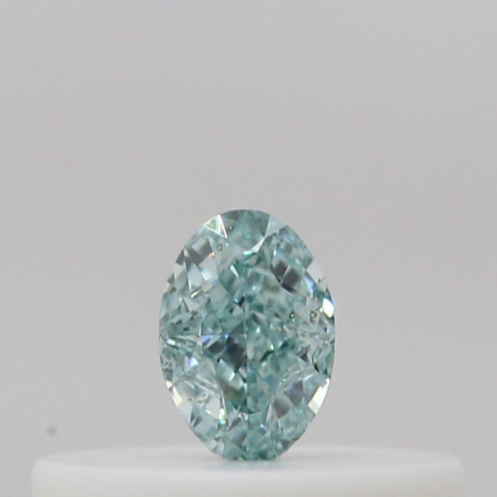 GIA 彩鑽 綠鑽 0.11ct Fancy Intense Blue-green