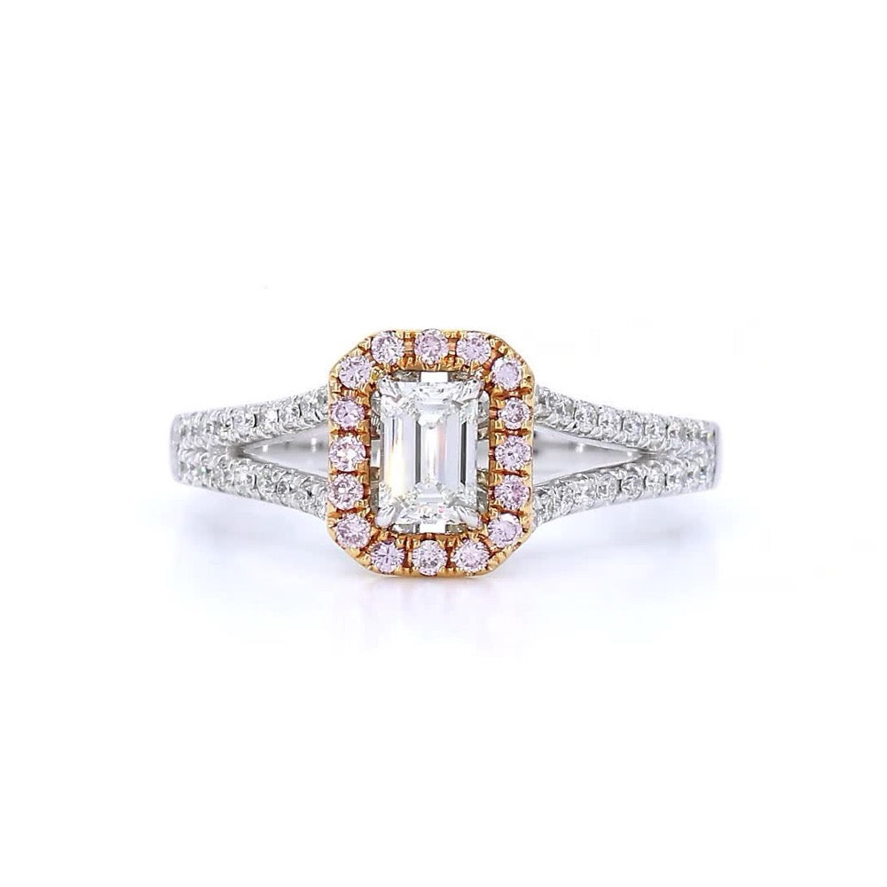 18K白金 0.30ct 粉紅鑽戒指