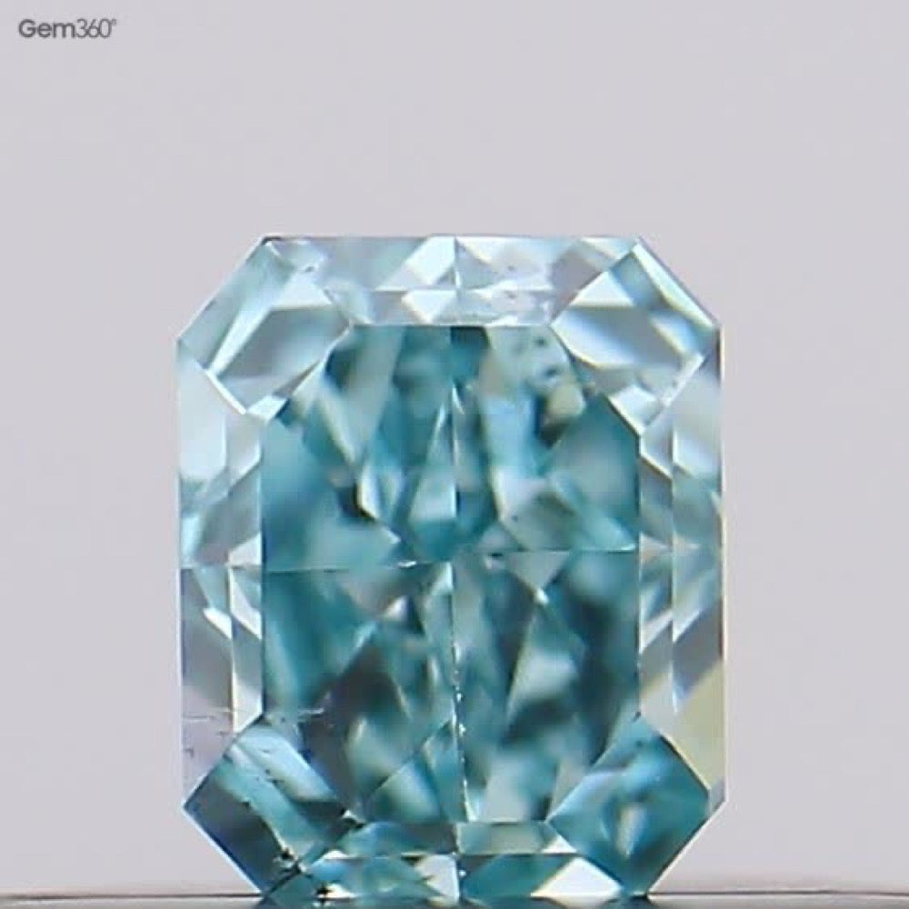 GIA 彩鑽 綠鑽 0.2ct Fancy Vivid Blue-green