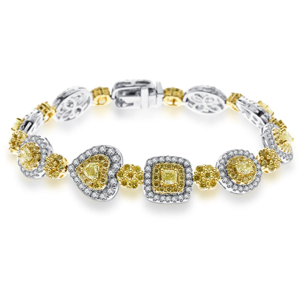 18K White Gold 1.84ct Fancy Colour Diamond Bracelet
