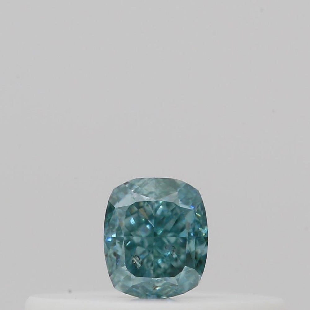 GIA 彩鑽 綠鑽 0.11ct Fancy Vivid Blue-green