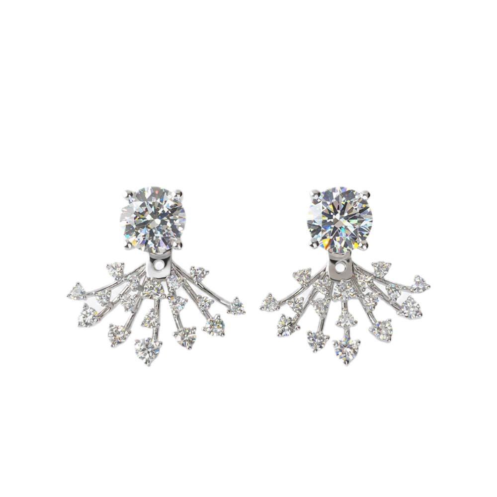 18K白金 0.71ct 鑽石耳環