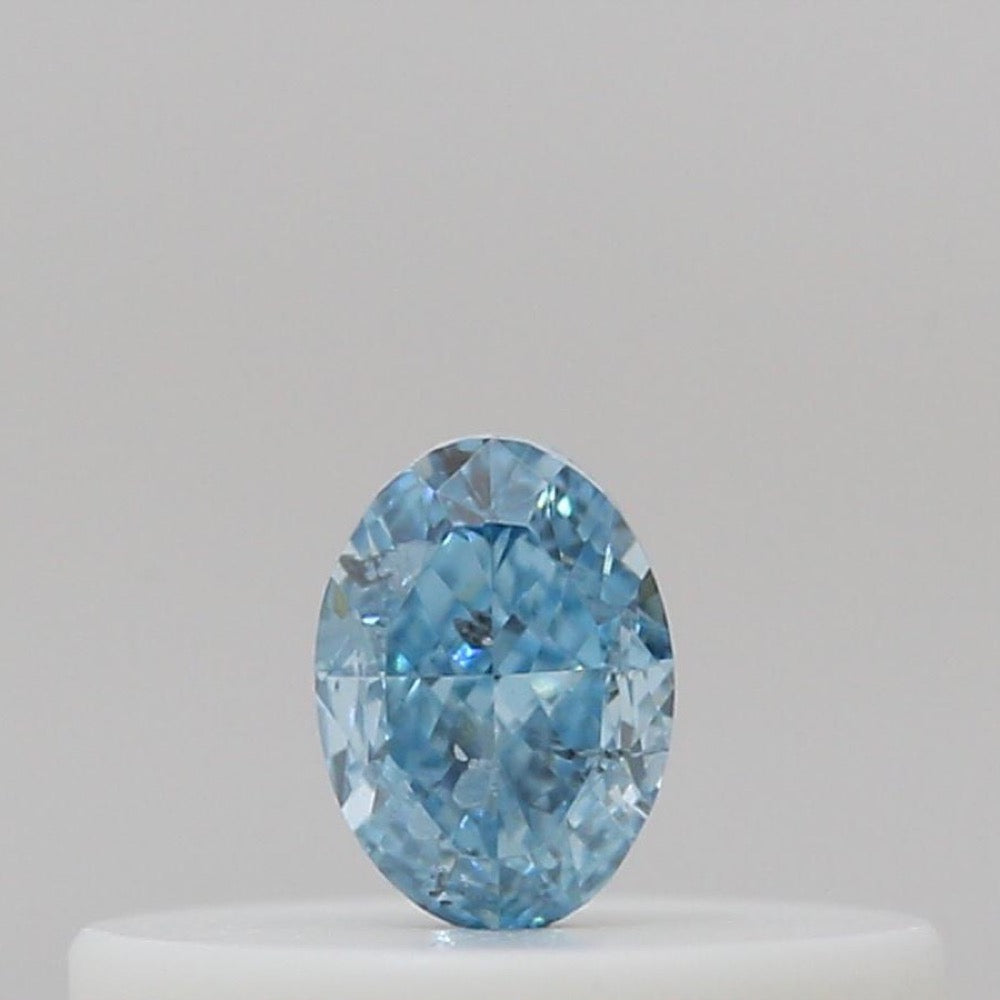 GIA 彩鑽 藍鑽 0.11ct Fancy Intense Green-blue