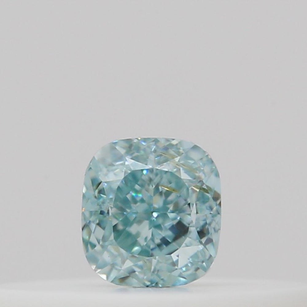 GIA 彩鑽 藍鑽 0.12ct Fancy Intense Green-blue