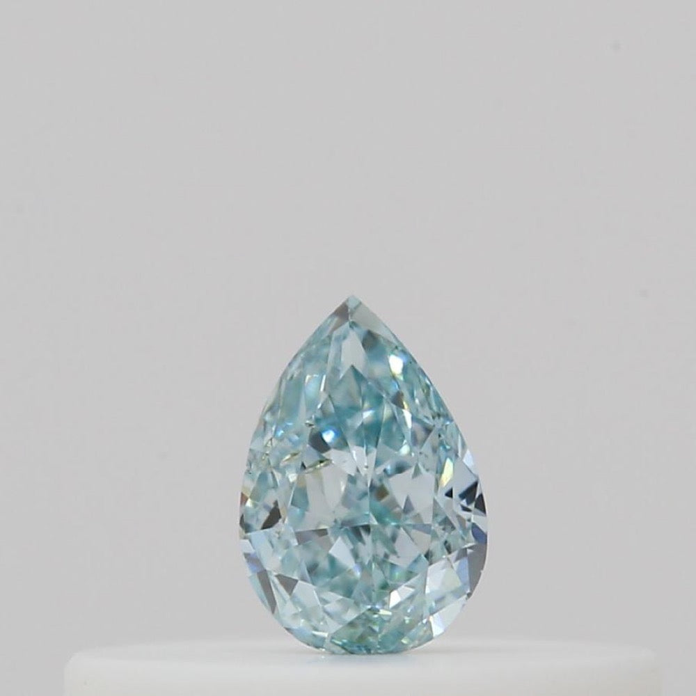 GIA 彩鑽 綠鑽 0.1ct Fancy Intense Blue-green