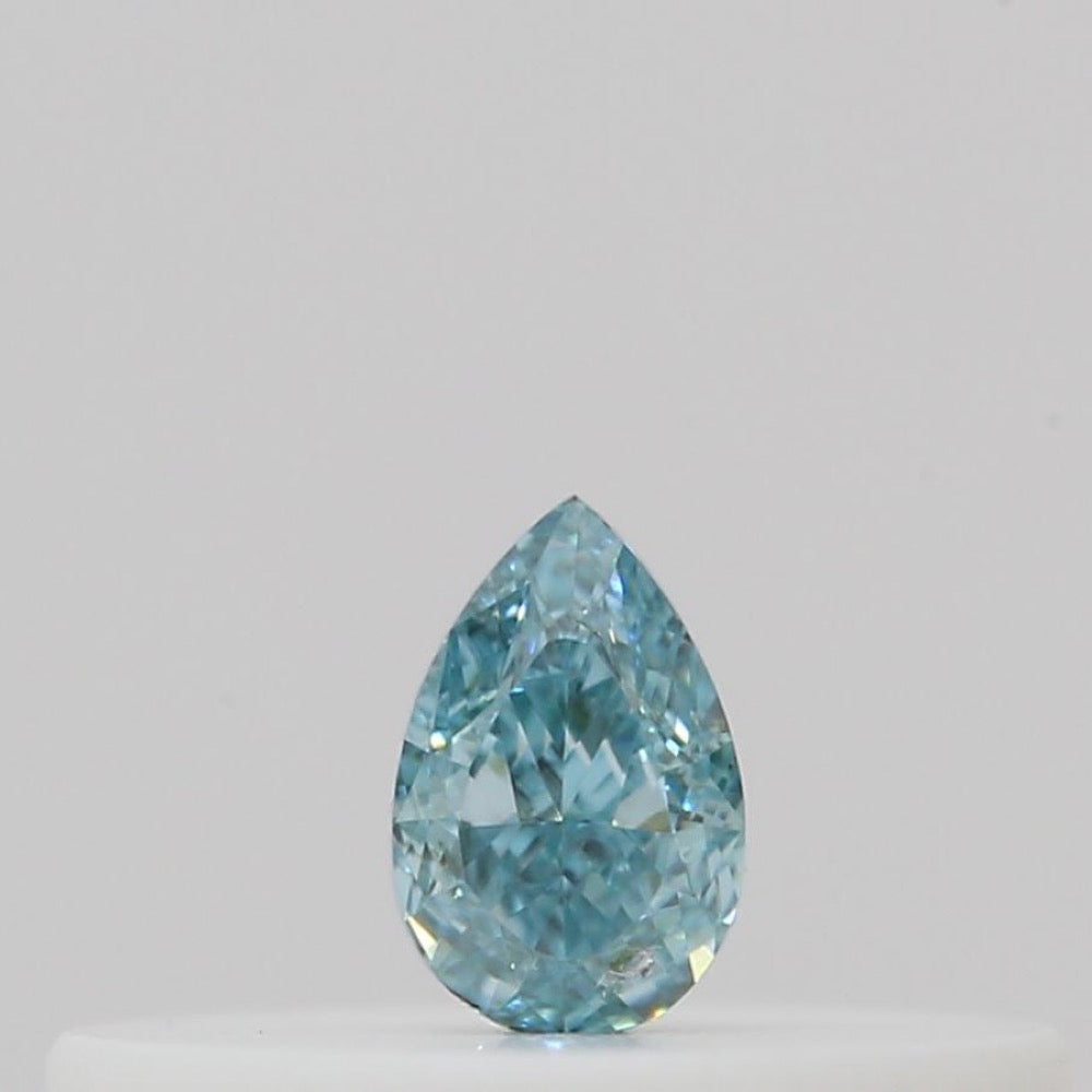 GIA 彩鑽 藍鑽 0.07ct Fancy Intense Green-blue