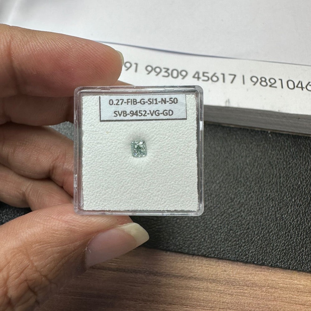 GIA 彩鑽 綠鑽 0.27ct Fancy Intense Blue-green
