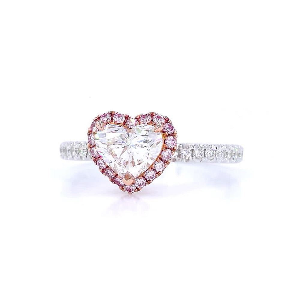 18K白金 1.00ct 粉紅鑽戒指