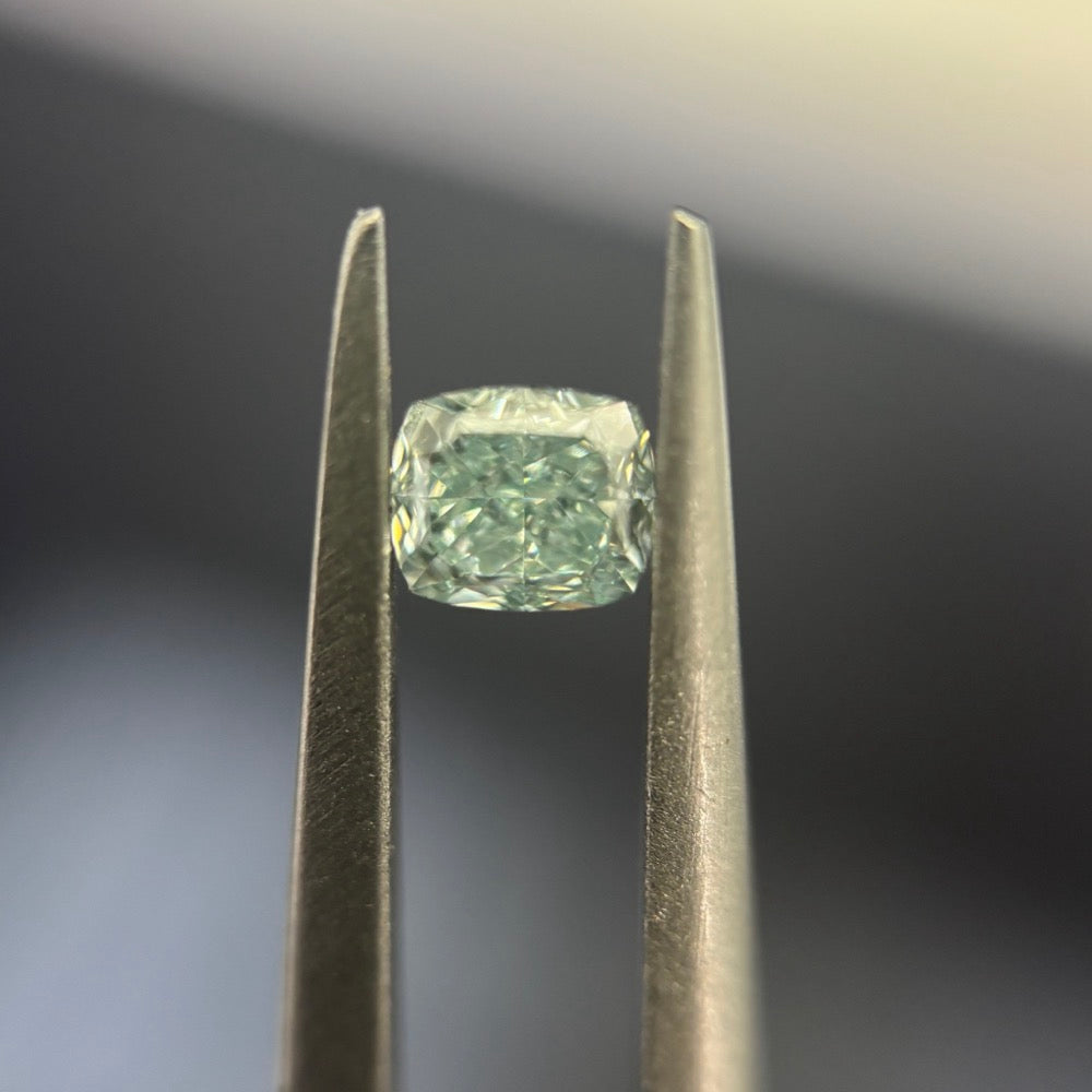 GIA 彩鑽 綠鑽 0.41ct Fancy Blue-green