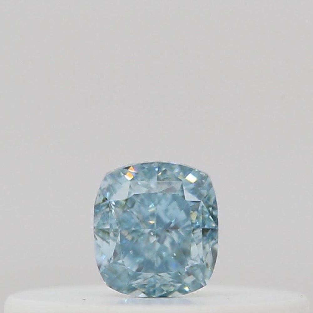 GIA 彩鑽 藍鑽 0.11ct Fancy Intense Green-blue