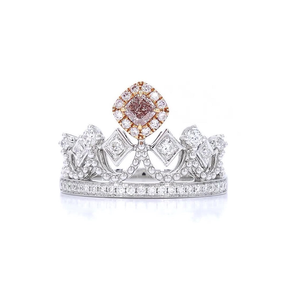 18K白金 0.22ct 粉紅鑽戒指