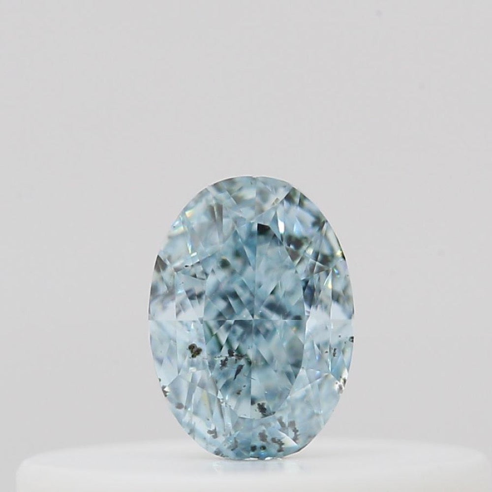 GIA 彩鑽 藍鑽 0.12ct Fancy Intense Green-blue