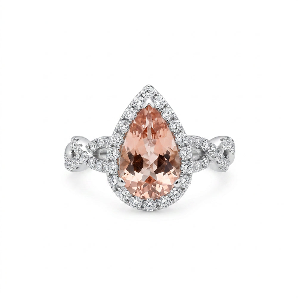 18K White Gold 1.83ct Morganite Ring