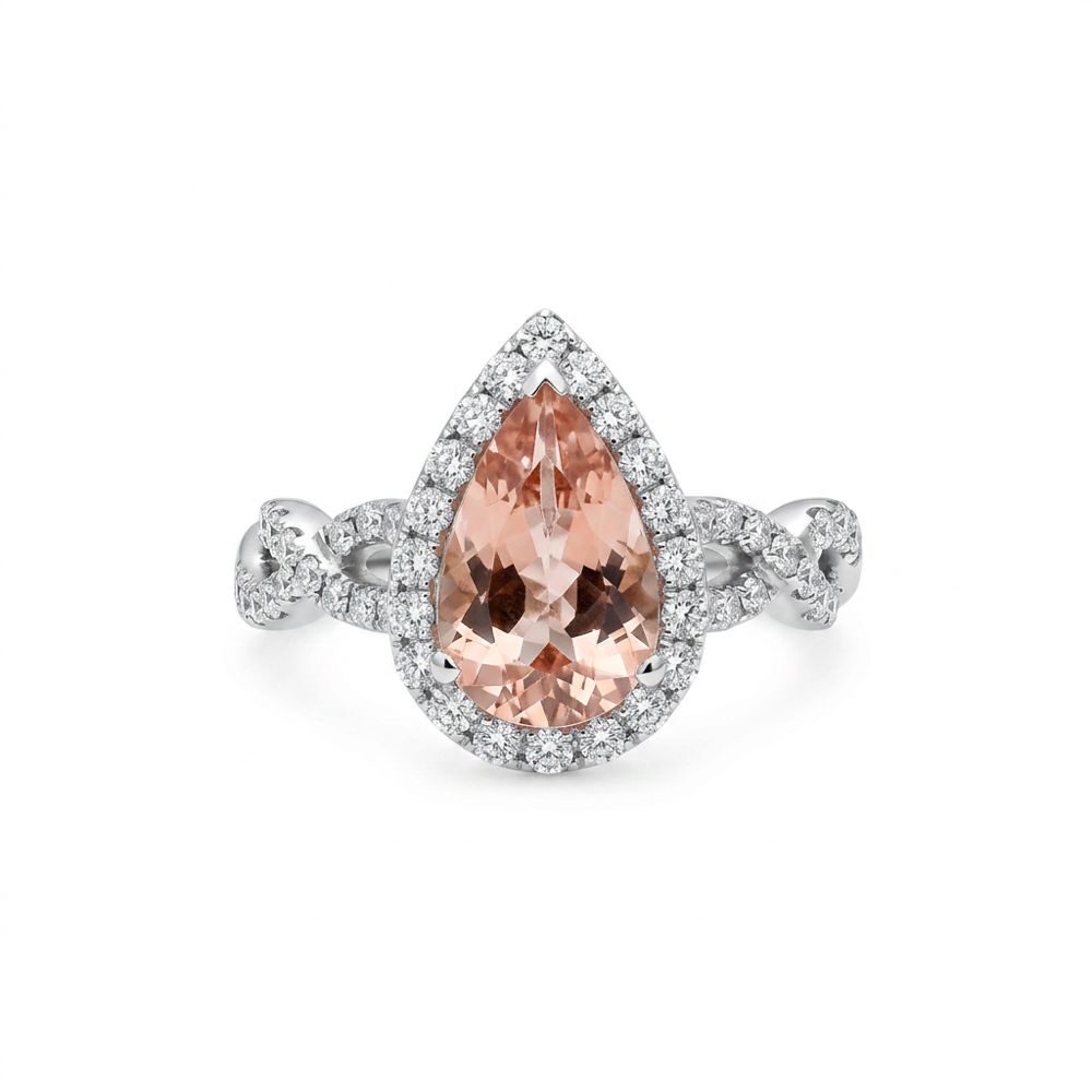 18K White Gold 1.83ct Morganite Ring