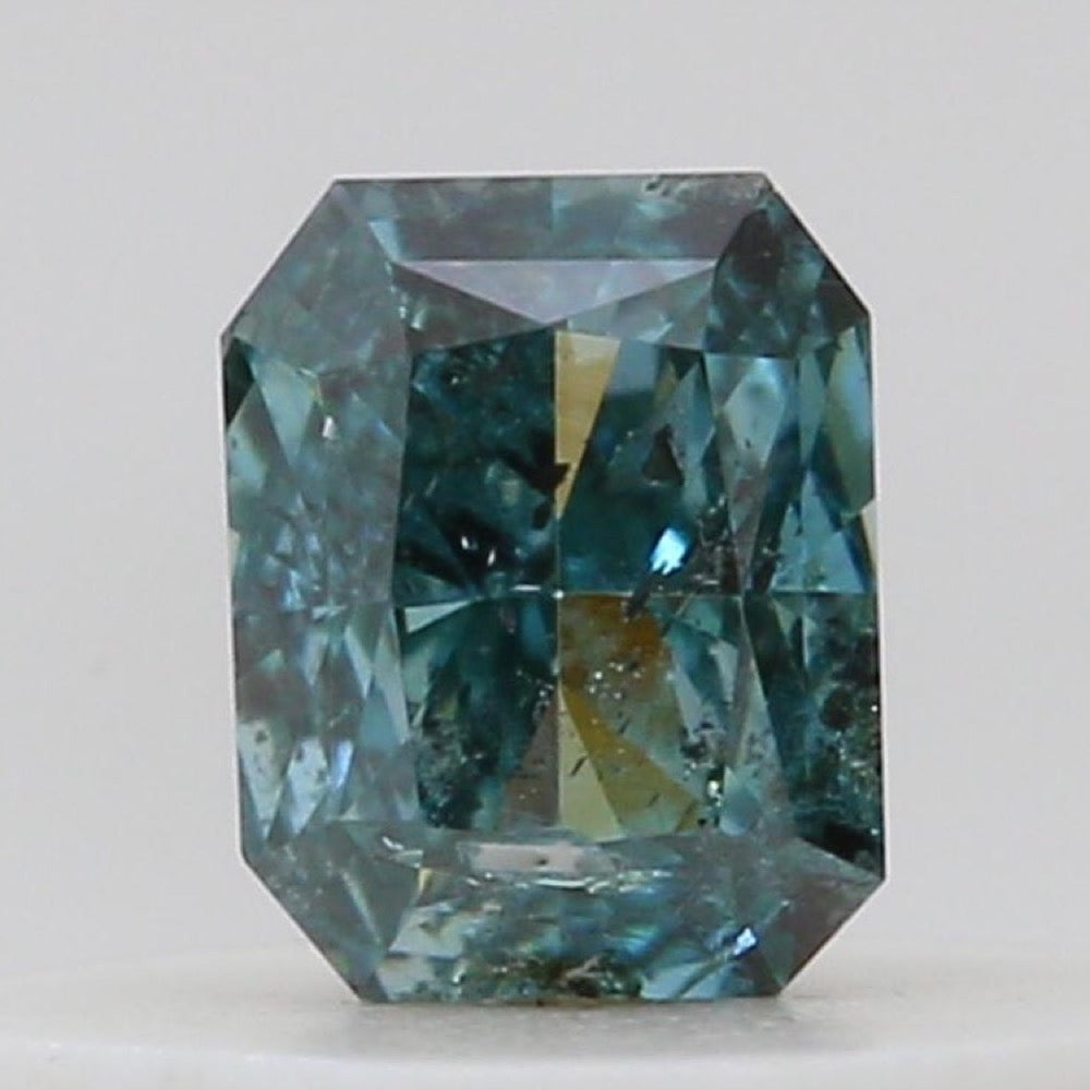 GIA 彩鑽 綠鑽 0.18ct Fancy Deep Grayish Bluish Green