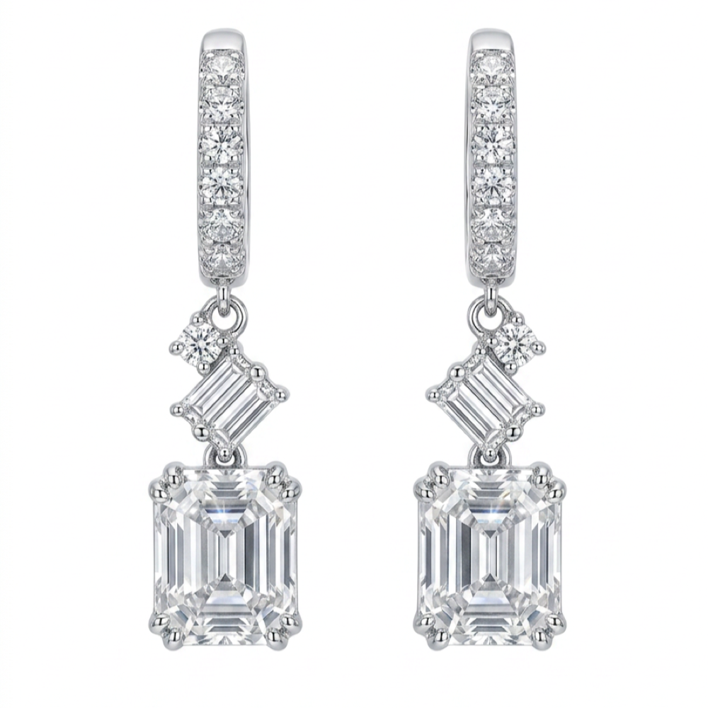 18K白金 1.08ct 鑽石耳環