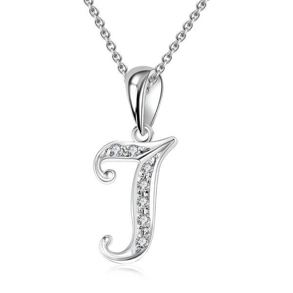 18K白金 字母吊咀 T