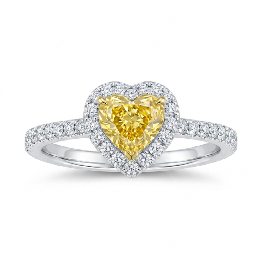 18K White Gold 0.74ct Fancy Colour Diamond Ring
