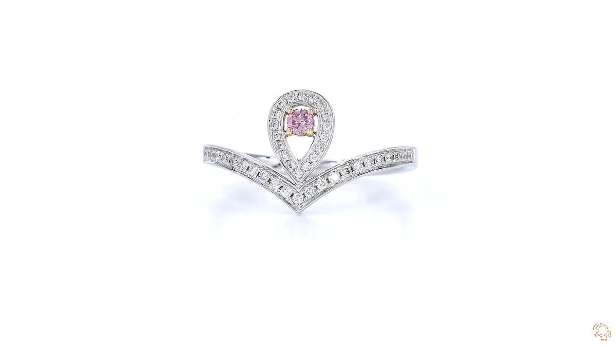 18K白金 0.05ct 粉紅鑽戒指