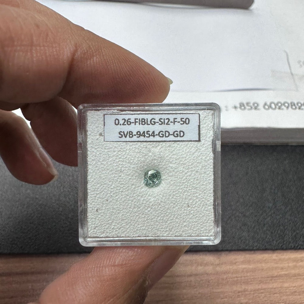 GIA 彩鑽 綠鑽 0.26ct Fancy Intense Bluish Green