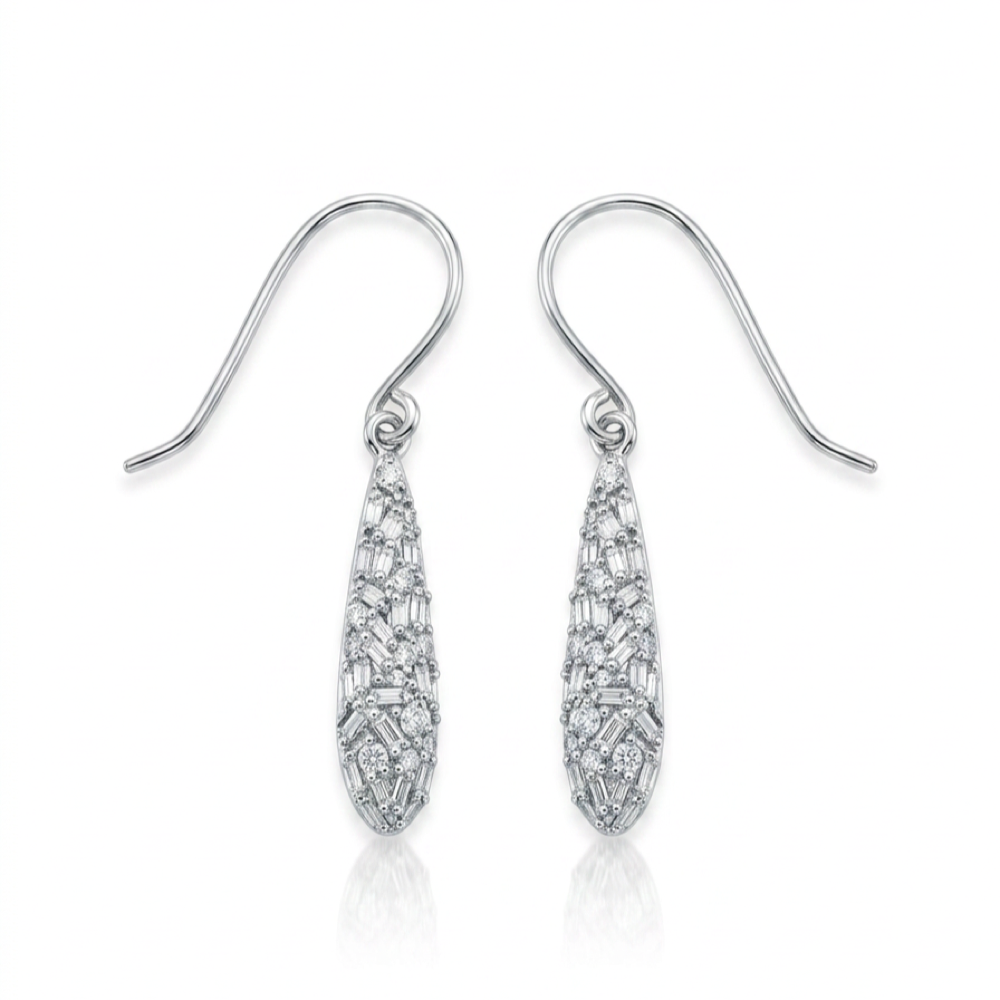 18K White Gold 0.15ct Diamond Earrings