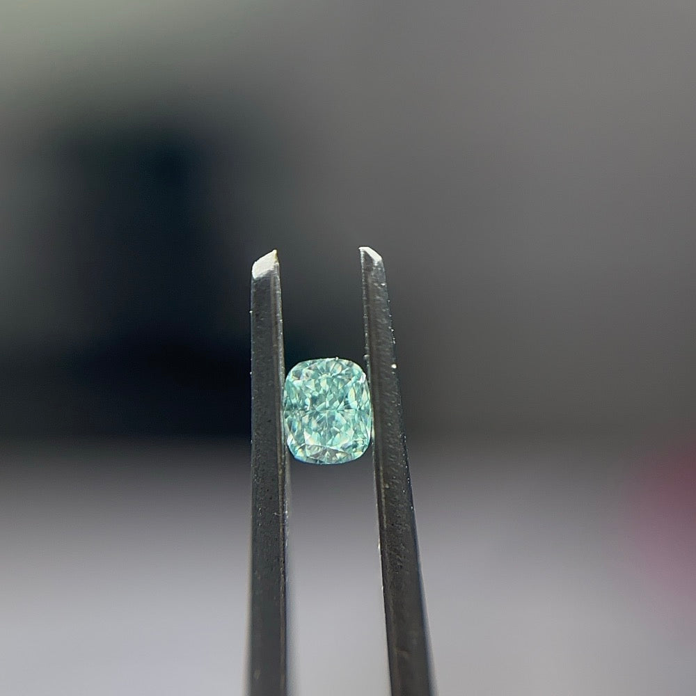 GIA 彩鑽 綠鑽 0.1ct Fancy Intense Bluish Green