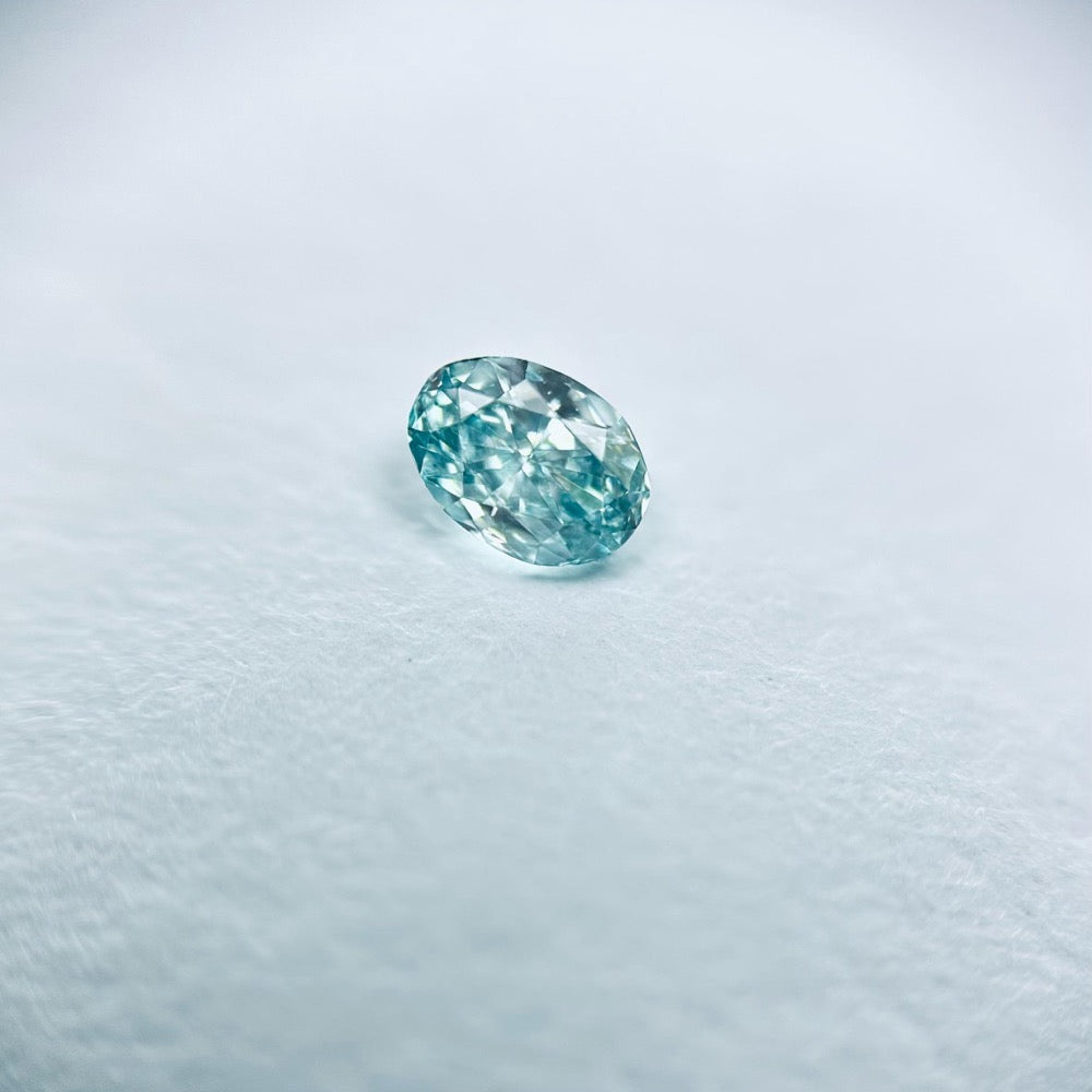 GIA 彩鑽 綠鑽 0.11ct Fancy Intense Blue-green