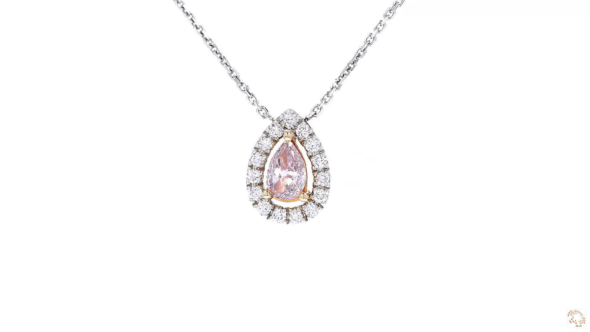 18K白金 0.25ct Fancy Light Pink 粉紅鑽吊咀
