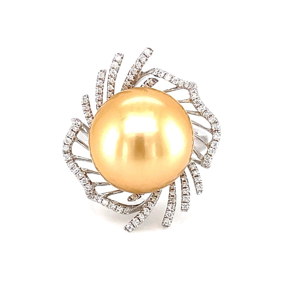 18K White Gold Pearl Ring