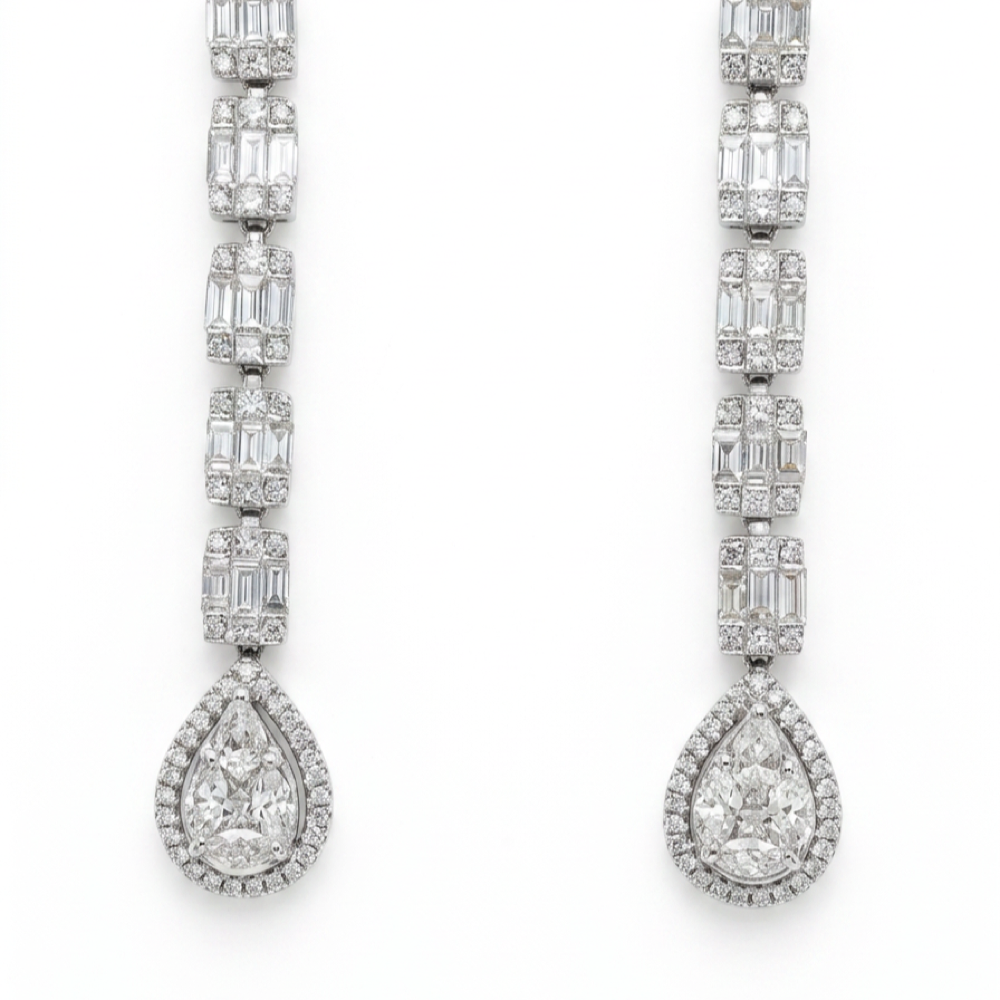18K White Gold 2.40ct Diamond Earrings