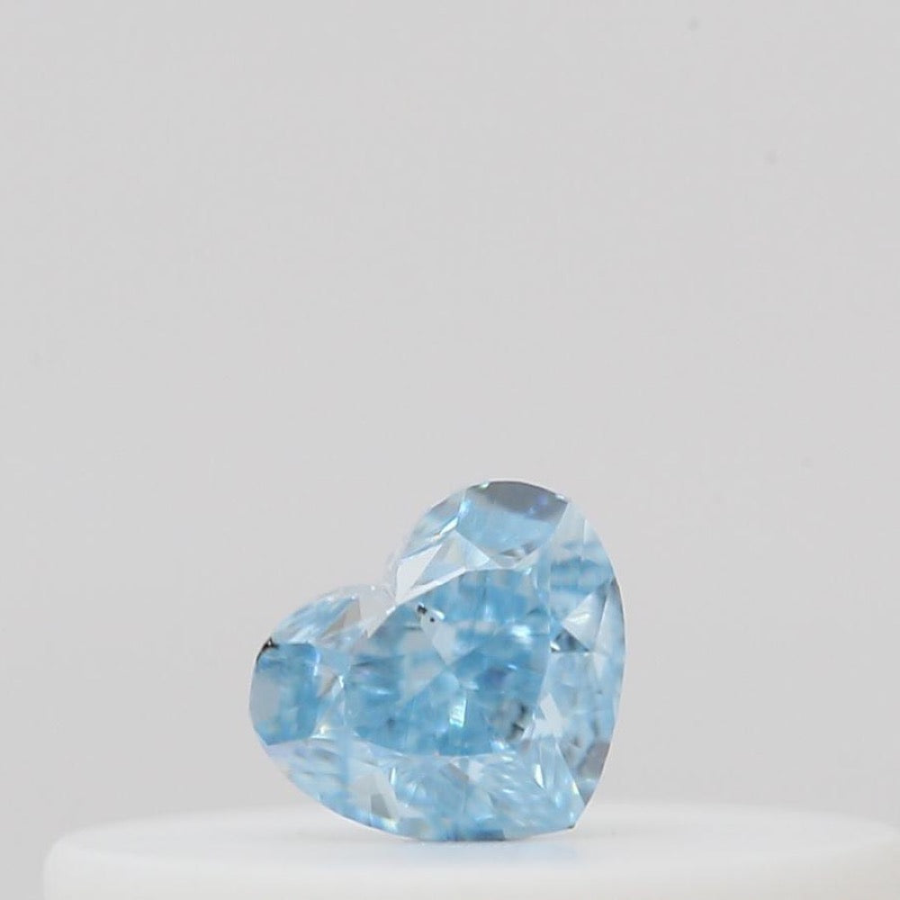 GIA 彩鑽 藍鑽 0.09ct Fancy Intense Green-blue