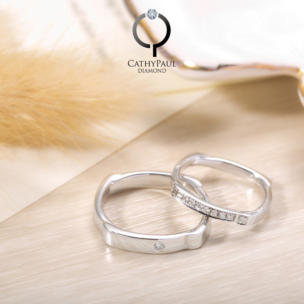 18K Wedding Band Pair CP008