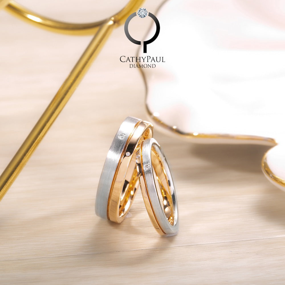 18K Wedding Band Pair CP011