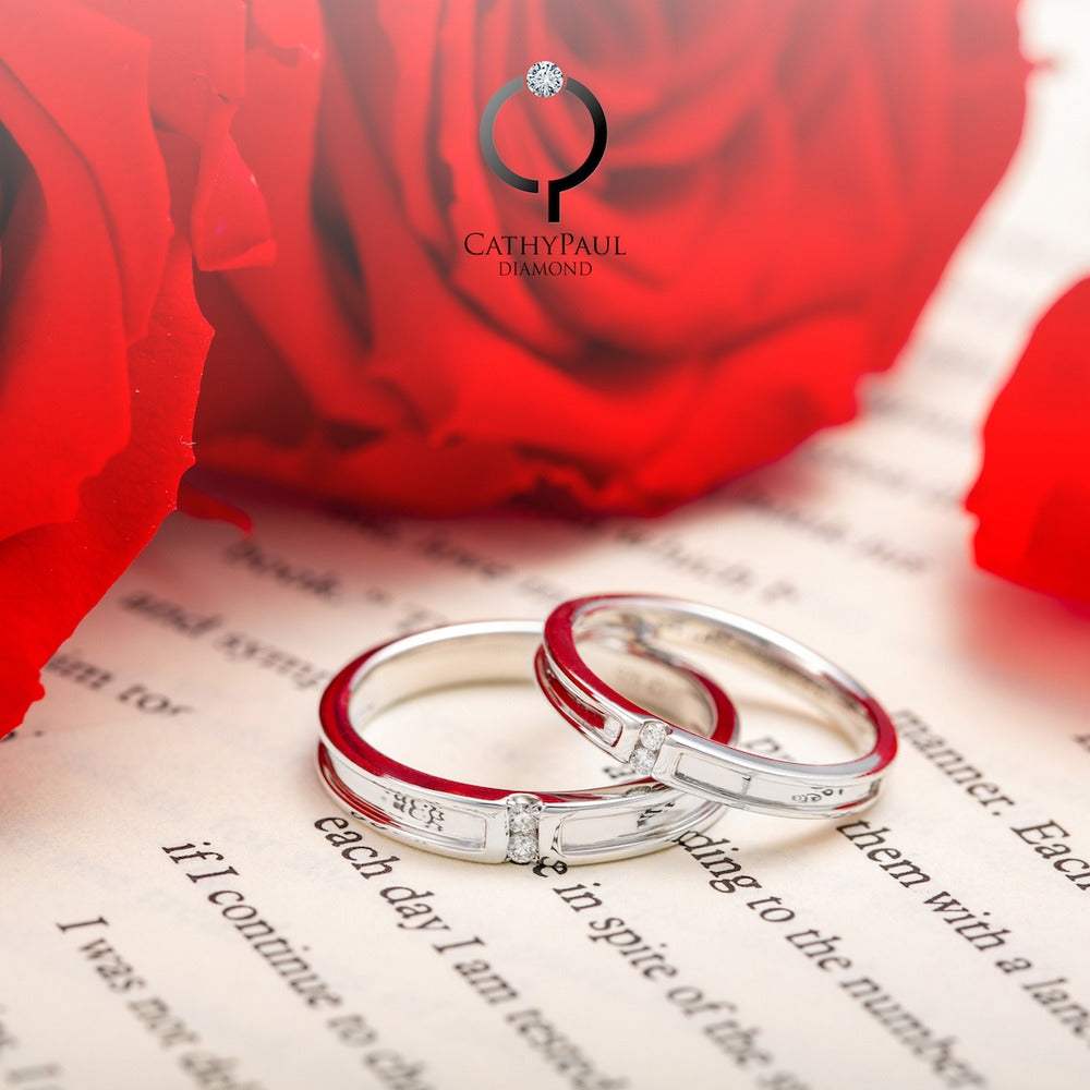 18K Wedding Band Pair CP015
