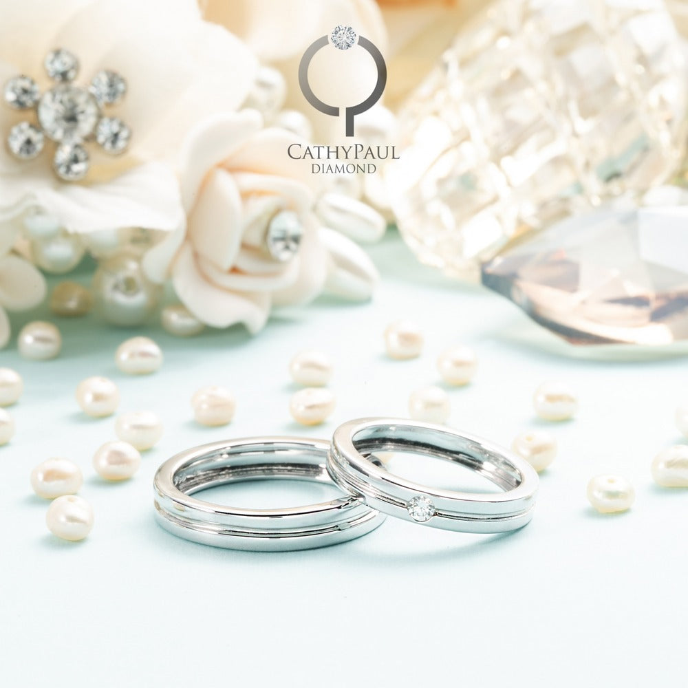 18K Wedding Band Pair CP049