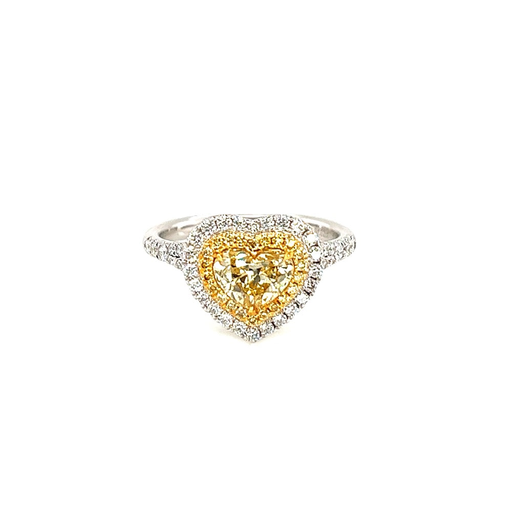 18K White Gold 1.02ct Fancy Colour Diamond Ring