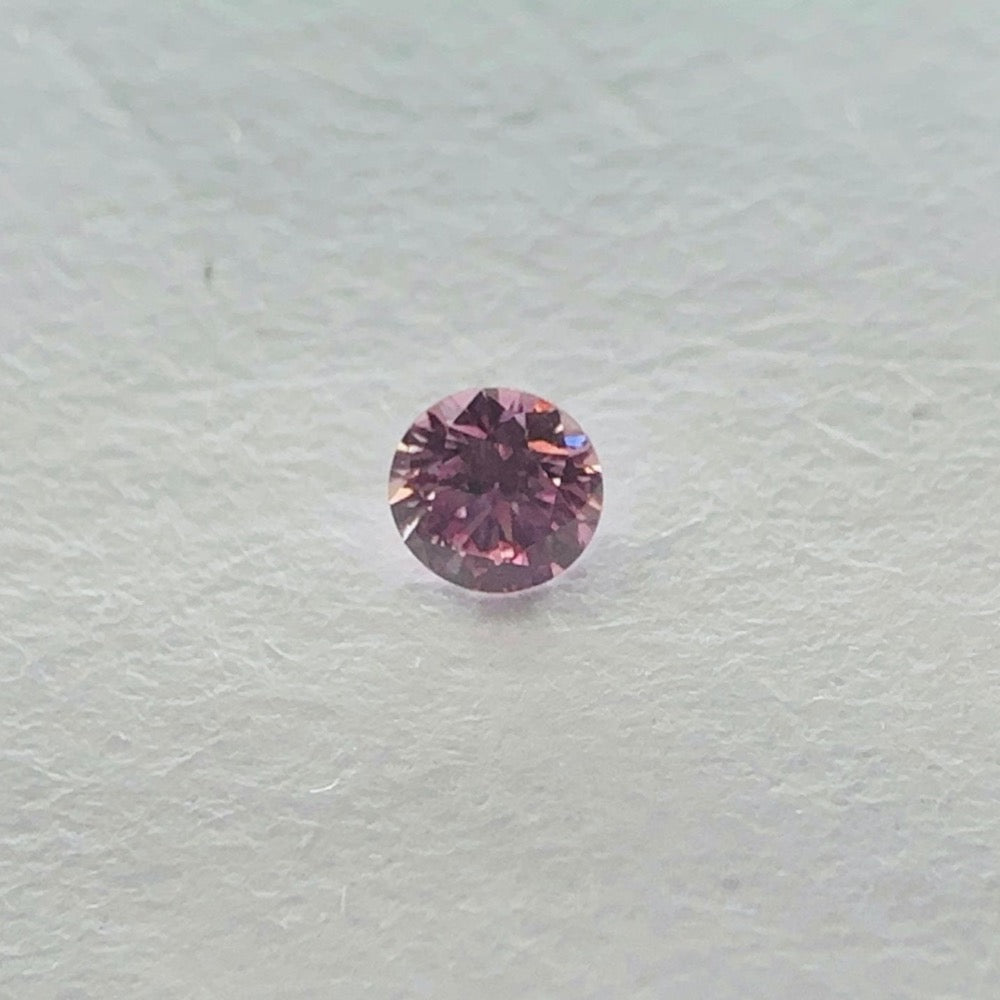GIA 彩鑽 粉紅鑽 0.04ct Fancy Intense Purplish Pink