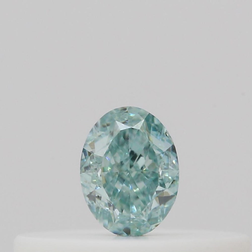 GIA 彩鑽 綠鑽 0.12ct Fancy Intense Blue-green