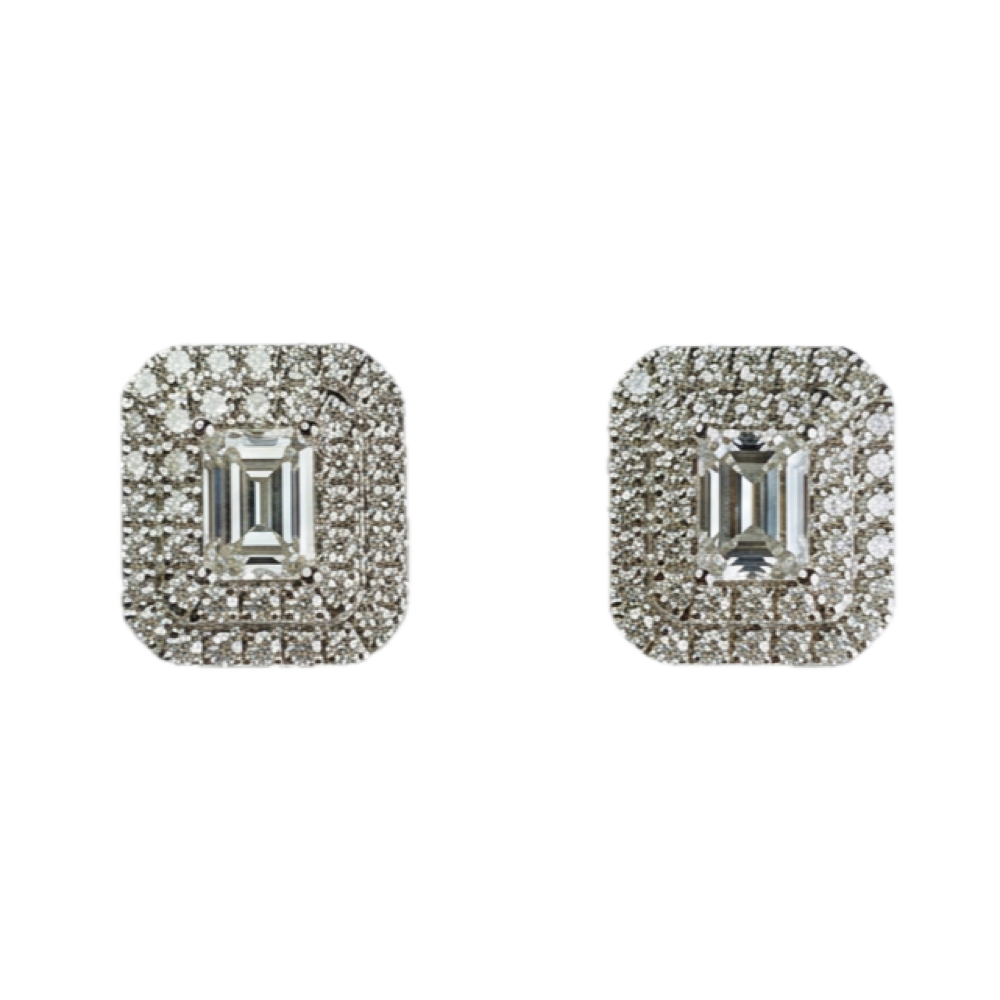 18K白金 0.49ct 鑽石耳環