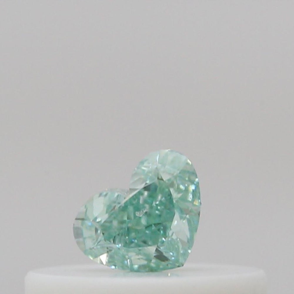 GIA 彩鑽 綠鑽 0.12ct Fancy Intense Bluish Green