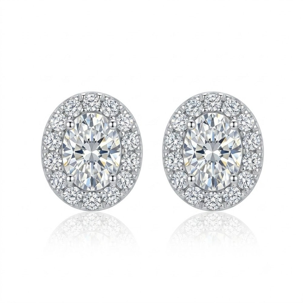 18K白金 0.30ct 鑽石耳環